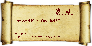 Marosán Anikó névjegykártya