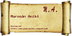 Marosán Anikó névjegykártya